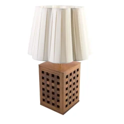 Lampada da tavolo in teak