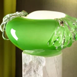 Lampada da tavolo in vetro di Murano Stravedamento verde