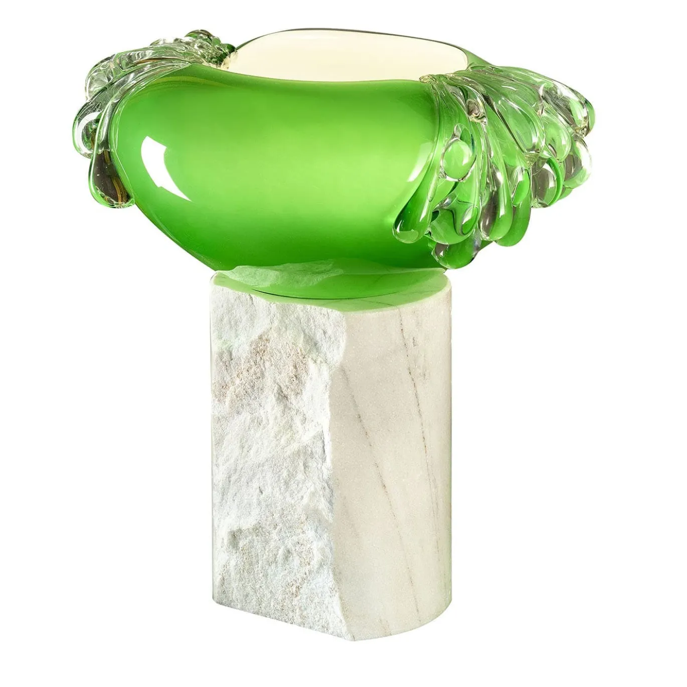 Lampada da tavolo in vetro di Murano Stravedamento verde