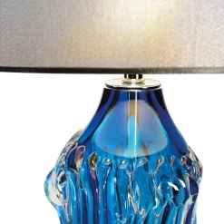Lampada da tavolo in vetro di Murano turchese