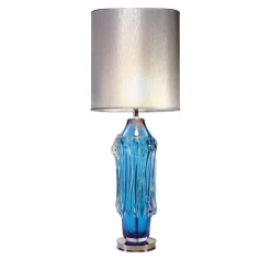 Lampada da tavolo in vetro di Murano turchese