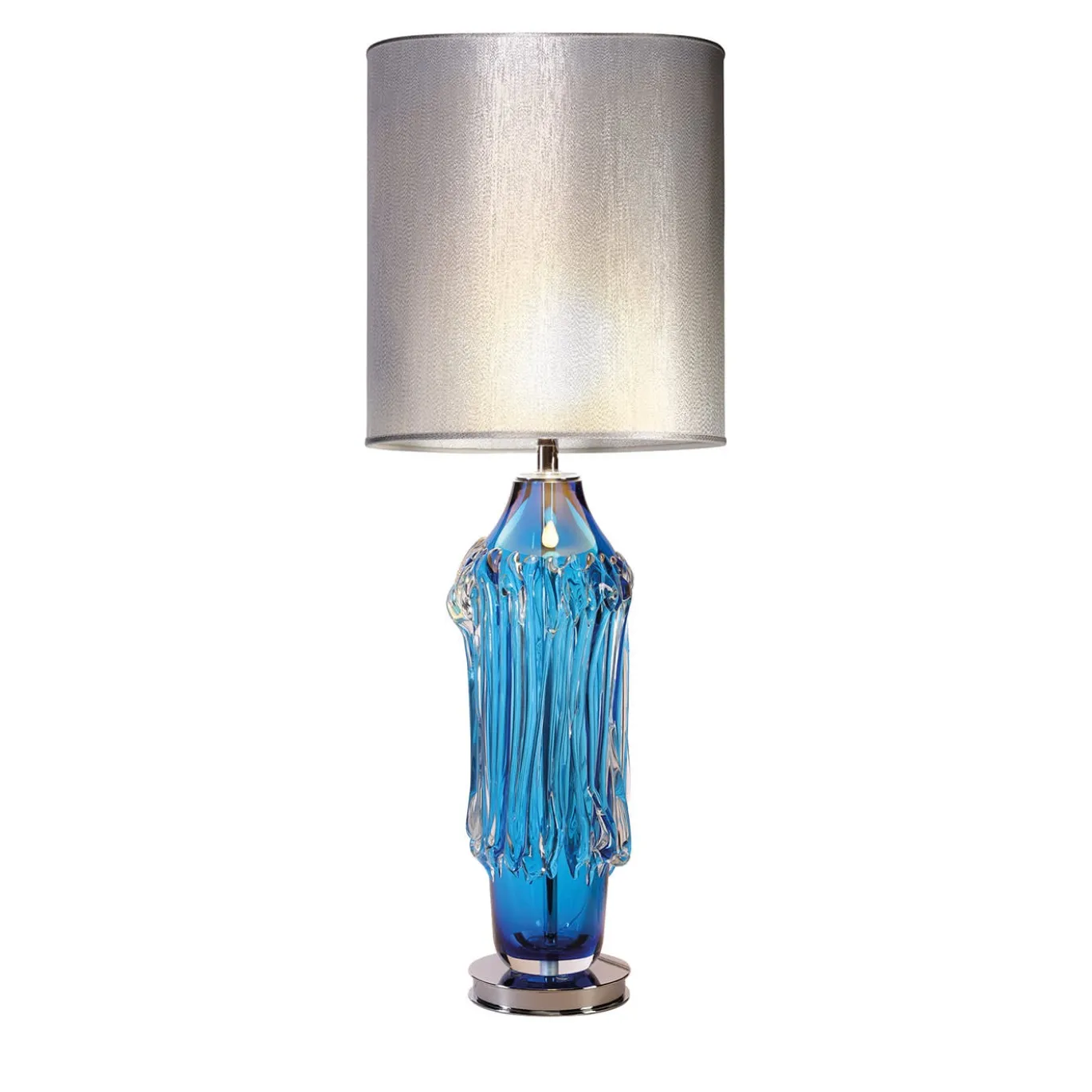 Lampada da tavolo in vetro di Murano turchese