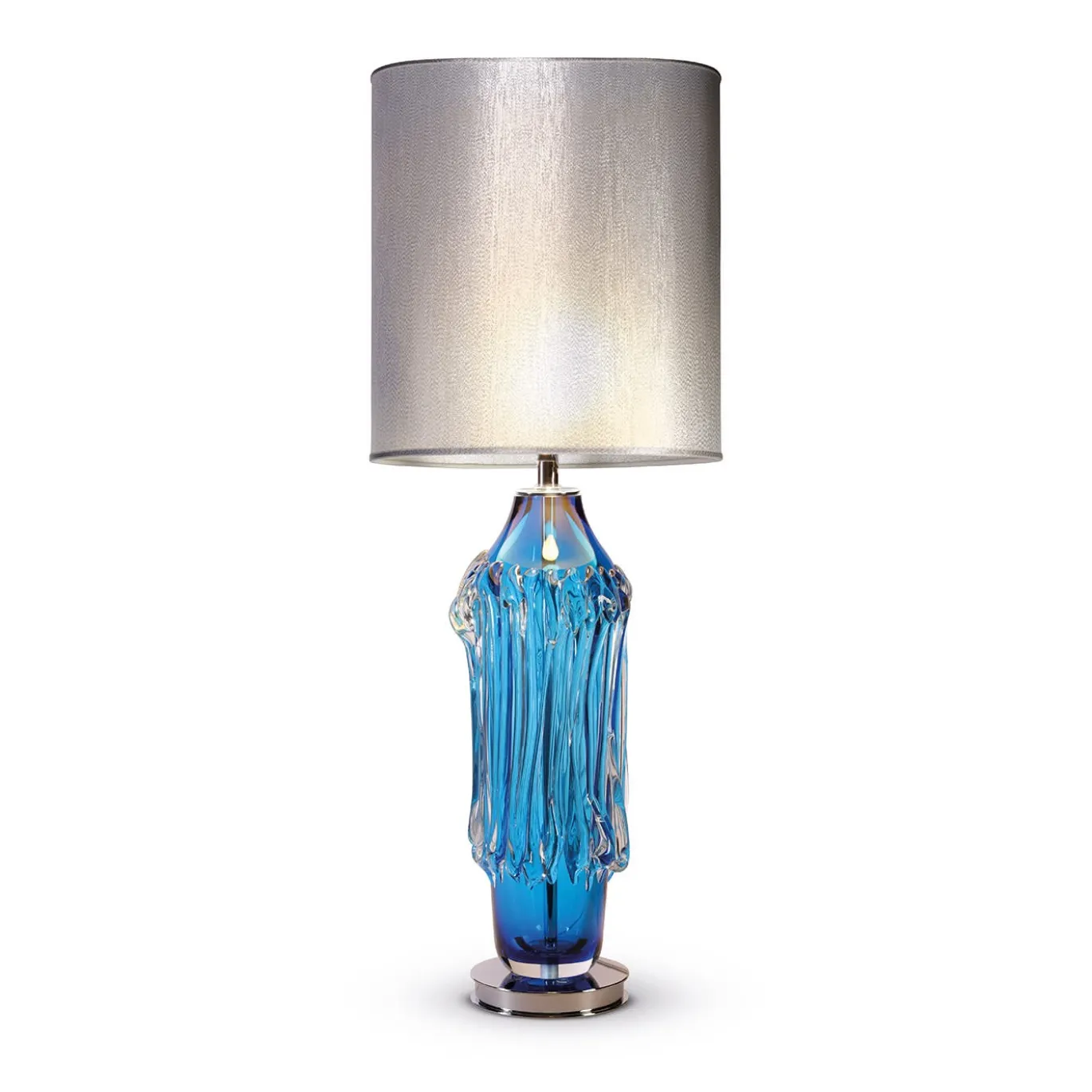 Lampada da tavolo in vetro di Murano turchese