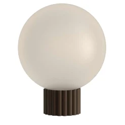 Lampada da tavolo in vetro satinato e ottone brunito Baleta di Isacco Brioschi