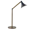 Lampada da tavolo Jamie regolabile in nero e bronzo