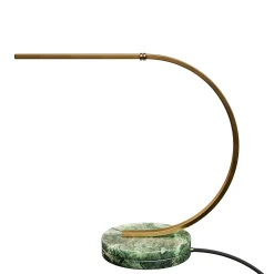 Lampada da tavolo Lama in ottone e marmo verde Guatemala