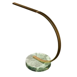 Lampada da tavolo Lama in ottone e marmo verde Guatemala