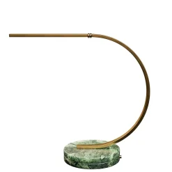 Lampada da tavolo Lama in ottone e marmo verde Guatemala