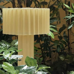 Lampada da tavolo Lotus in carta pergamena avorio