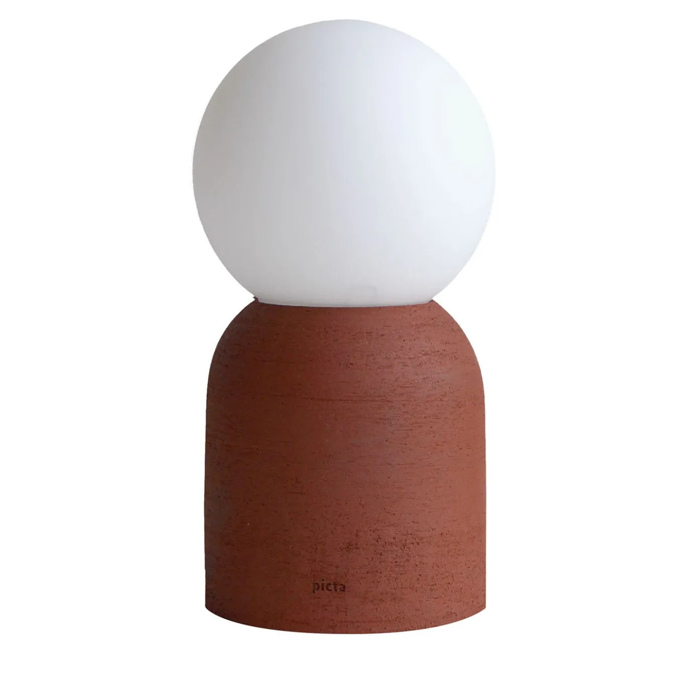 Lampada da tavolo Lume in gres rosso e vetro opalino