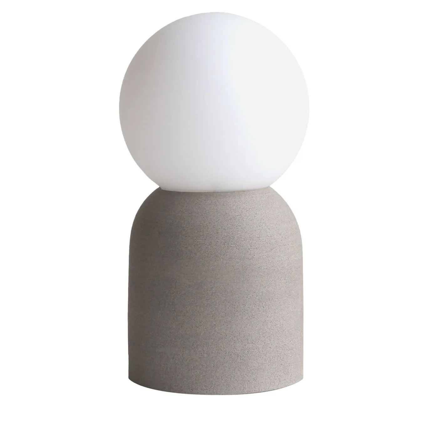 Lampada da tavolo Lume in gres grigio e vetro opalino