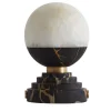 Lampada da tavolo Lunar in marmo Portoro e onice