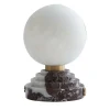 Lampada da tavolo Lunar in marmo Rosso Levanto e onice