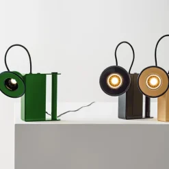 Lampada da tavolo Minibox Green di Gae Aulenti e Piero Castiglioni