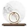 Lampada da tavolo Myring in marmo bianco e ottone