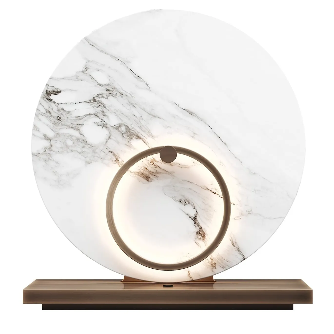 Lampada da tavolo Myring in marmo bianco e ottone