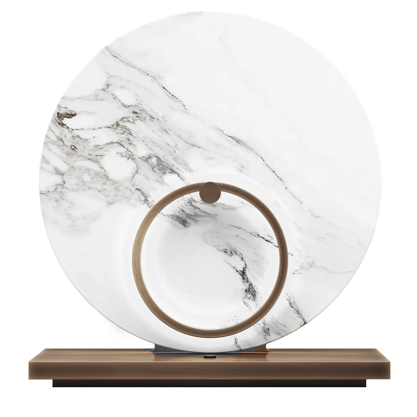 Lampada da tavolo Myring in marmo bianco e ottone
