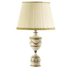 Lampada da tavolo Napoleone oro e bianco
