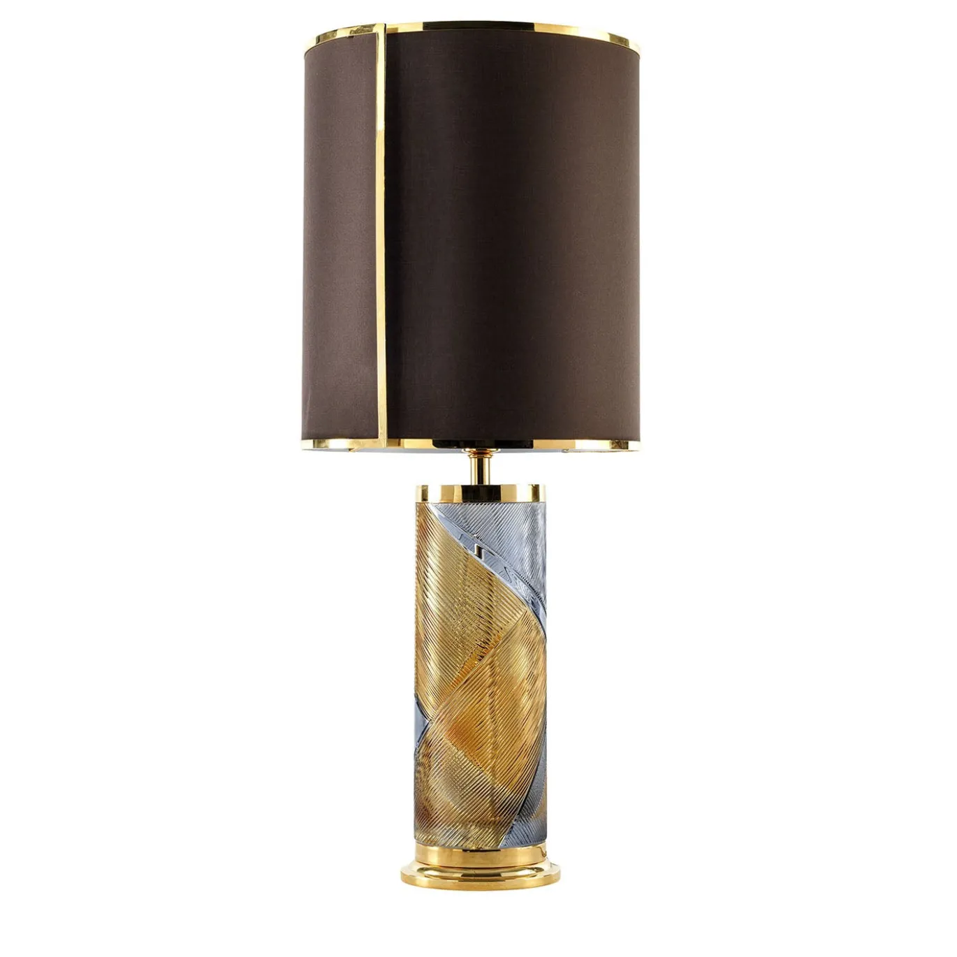 Lampada da tavolo Nautilus in cristallo ottanio e grigio Linea Roma