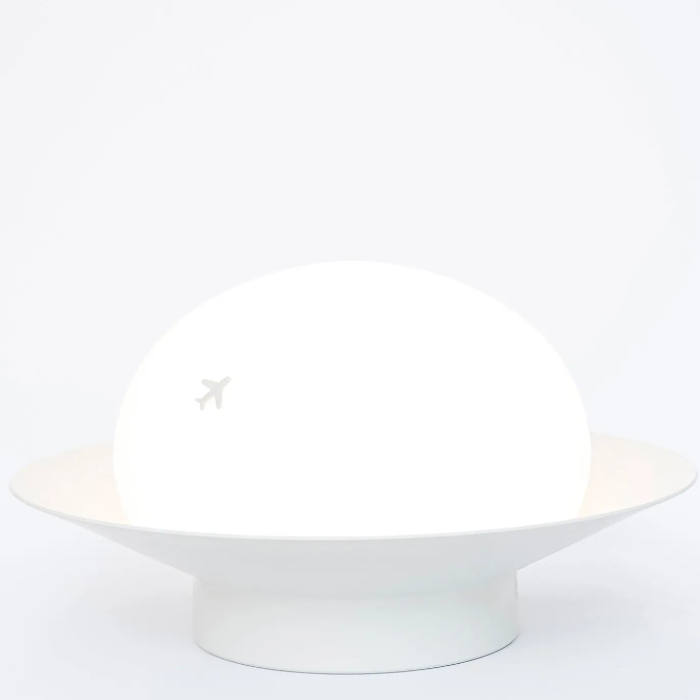 Lampada da tavolo Nuvole Rapide bianca con dettaglio aereo