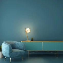 Lampada da tavolo Offset in ottone lucido