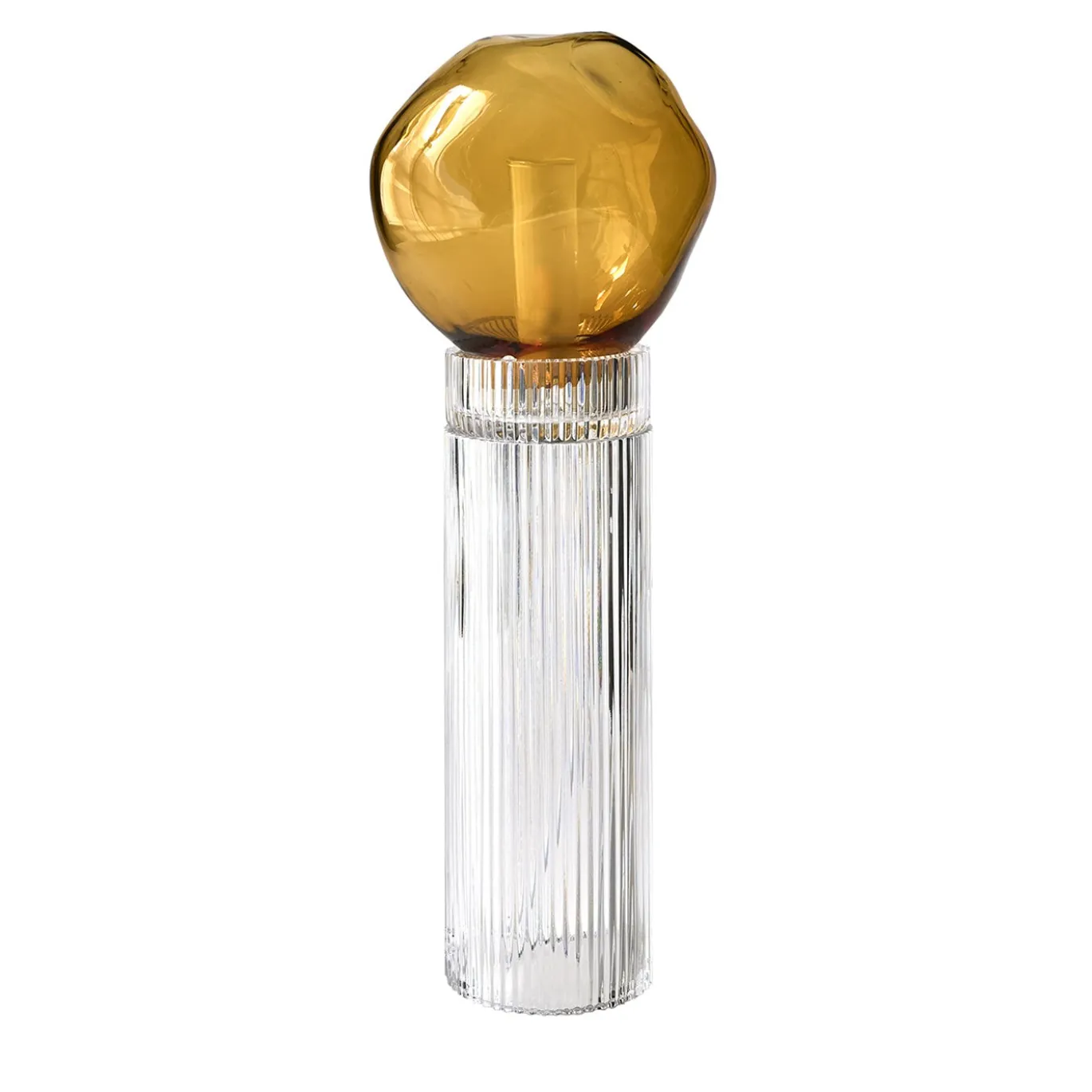 Lampada da tavolo Onna in ambra e cristallo