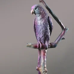 Lampada da tavolo Pappagallo in bronzo policromo