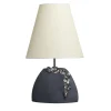Lampada da tavolo Ramadura grande in ceramica nera