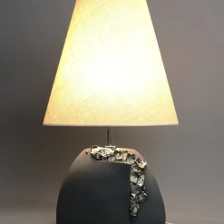 Lampada da tavolo Ramadura grande in ceramica nera