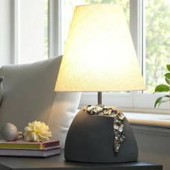 Lampada da tavolo Ramadura grande in ceramica nera