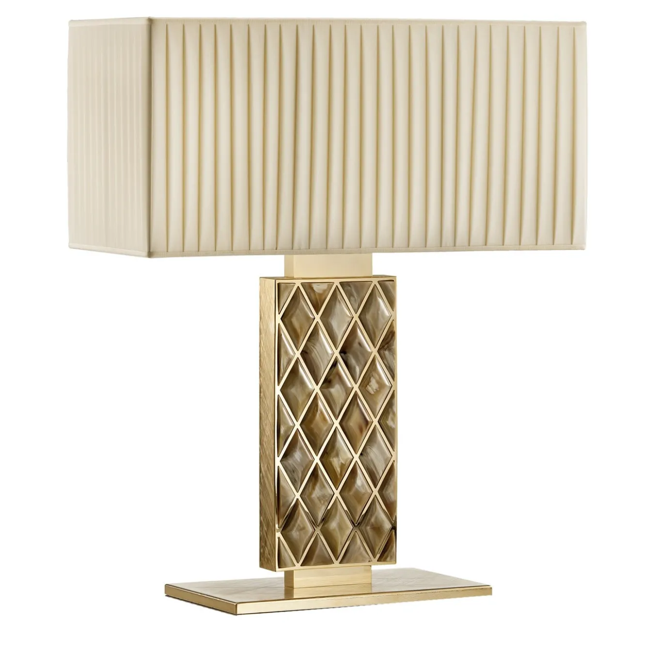 Lampada da tavolo rettangolare grande in ottone