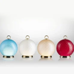 Lampada da tavolo ricaricabile in vetro di Murano bianco Gran Balloton