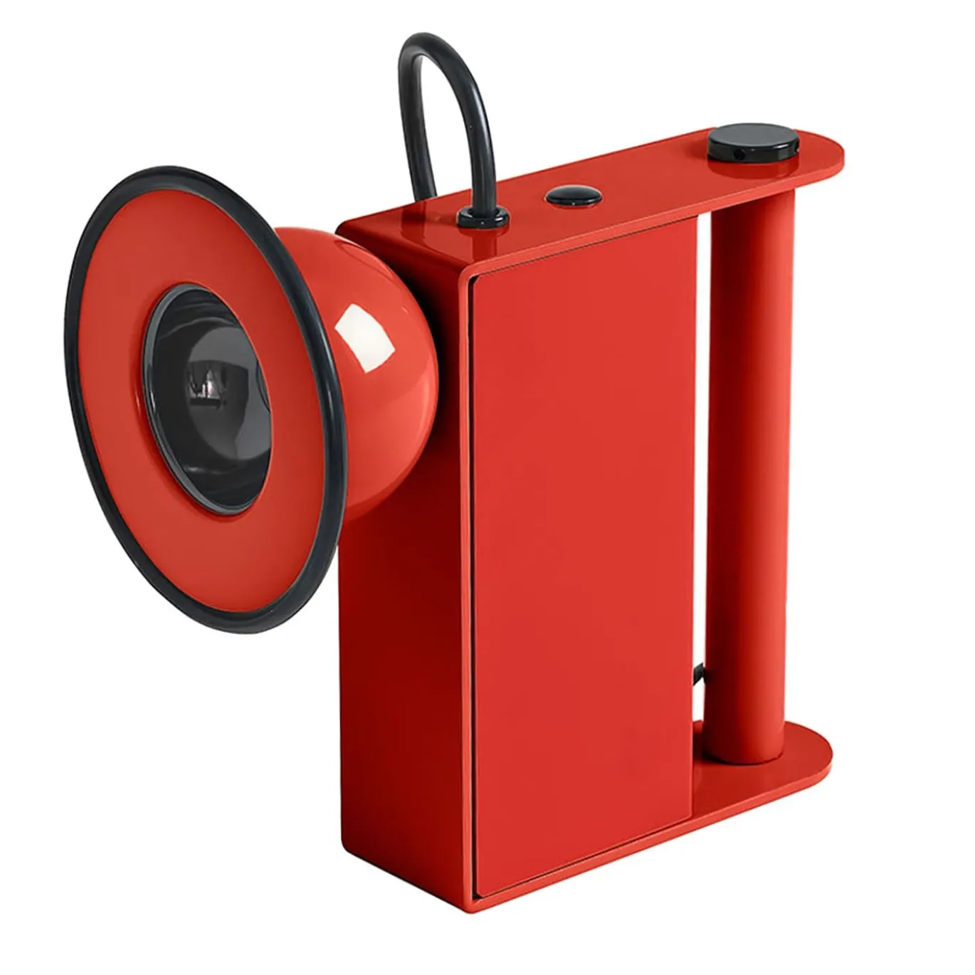 Lampada da tavolo rossa Minibox di Gae Aulenti e Piero Castiglioni