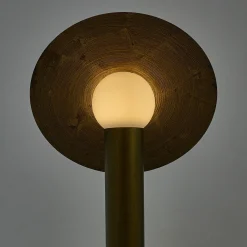 Lampada da tavolo Saturno in resina bronzea spazzolata