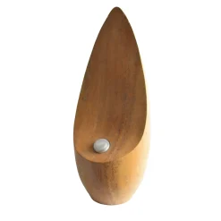 Lampada da tavolo scultorea Ogiva in Travertino giallo