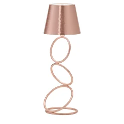 Lampada da tavolo senza fili in rame e ottone Nembus Rings di I. Harari