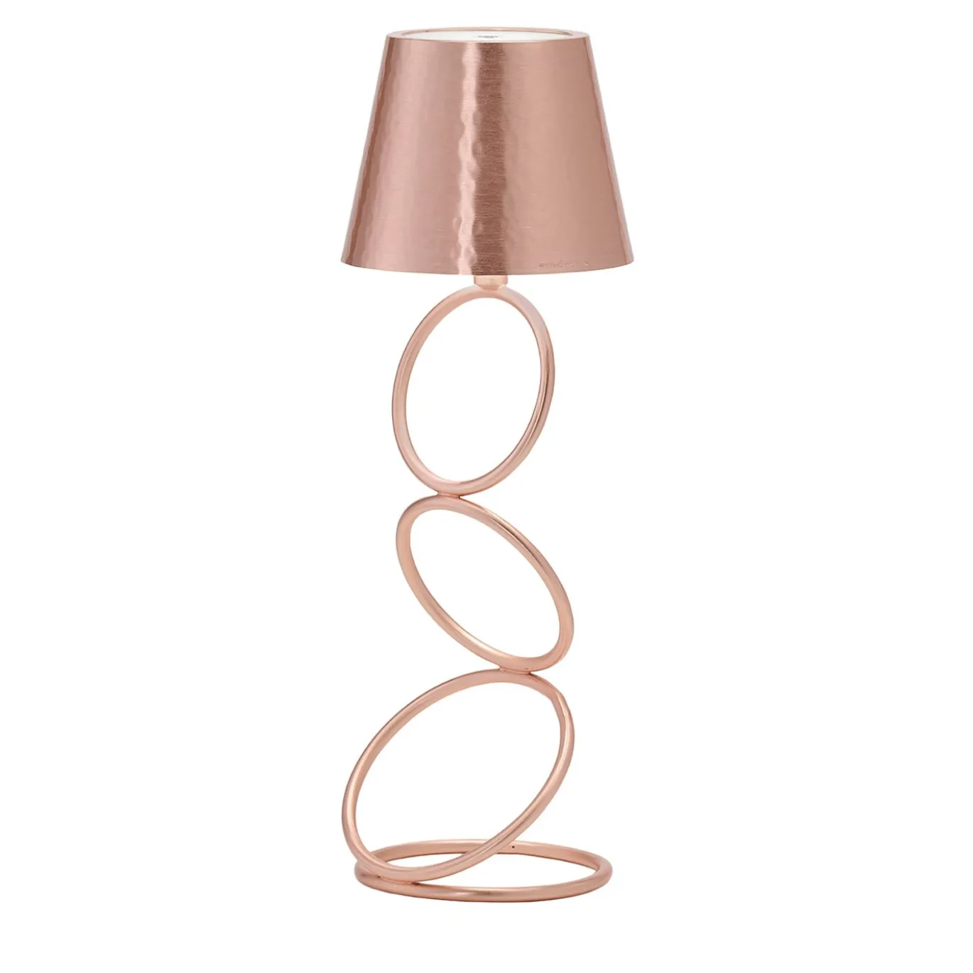 Lampada da tavolo senza fili in rame e ottone Nembus Rings di I. Harari