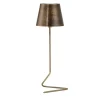 Lampada da tavolo senza fili in ottone anticato Vega Triangle di I. Harari