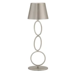 Lampada da tavolo senza fili Mizar Rings in argento e ottone anticato di Harari