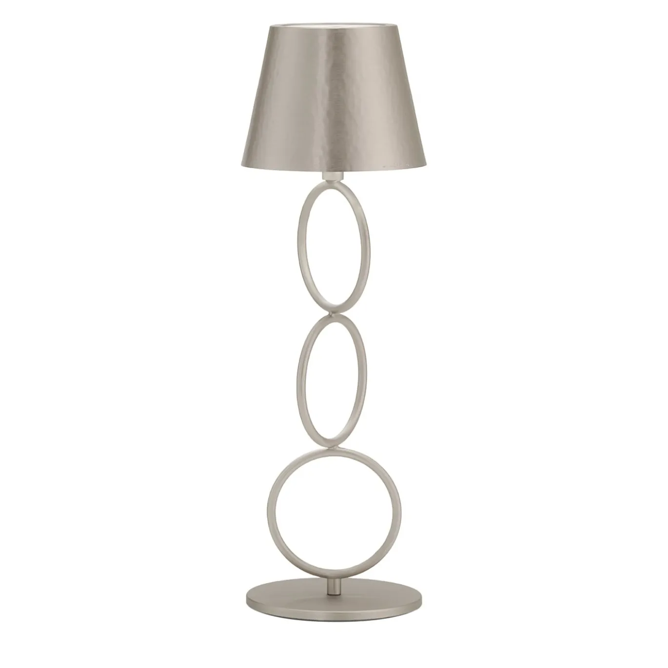 Lampada da tavolo senza fili Mizar Rings in argento e ottone anticato di Harari