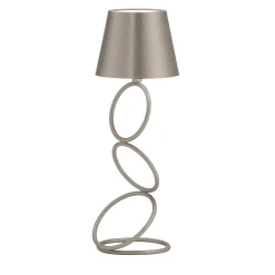 Lampada da tavolo senza fili Nembus Rings in argento anticato e ottone di Harari