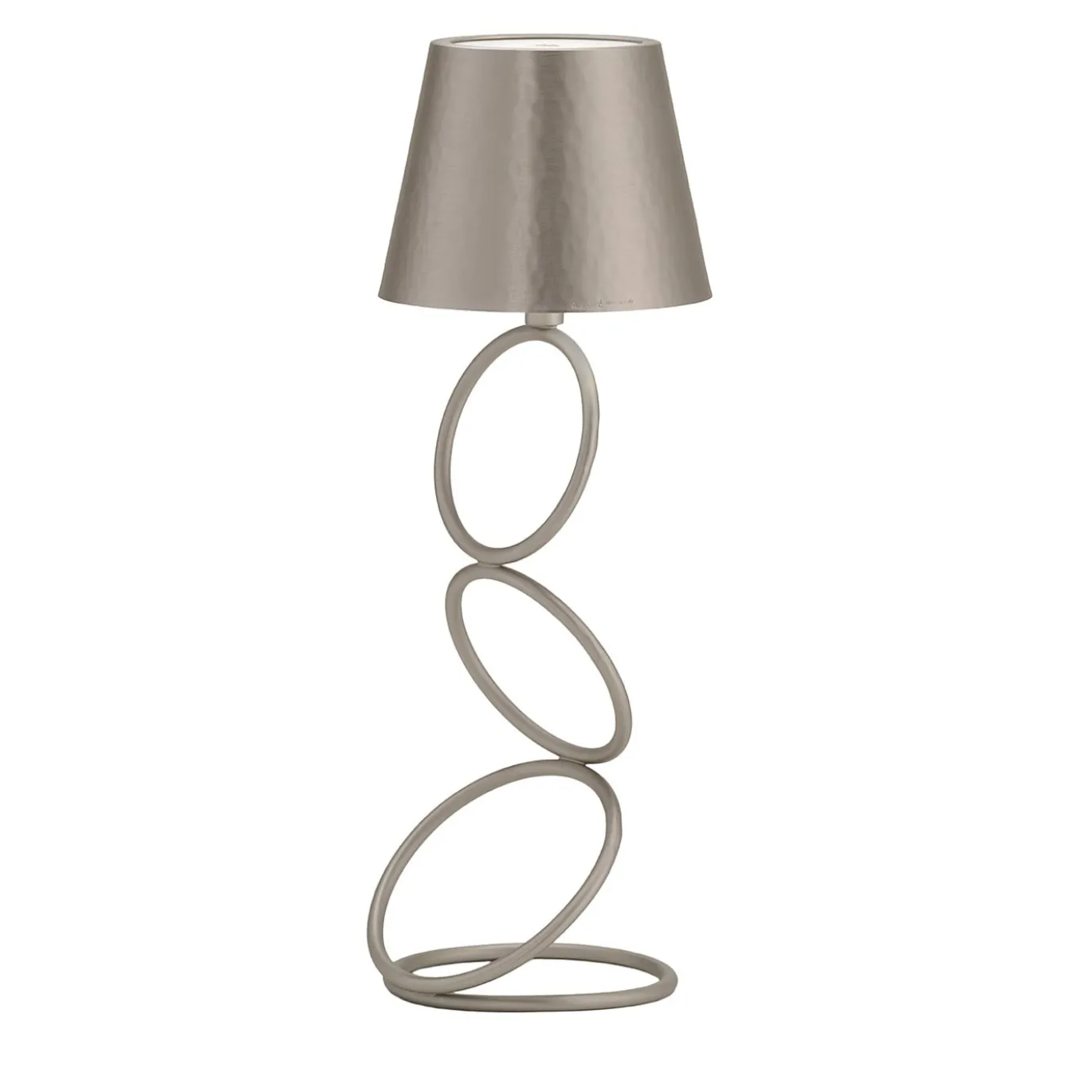 Lampada da tavolo senza fili Nembus Rings in argento anticato e ottone di Harari