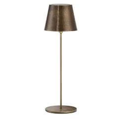 Lampada da tavolo senza fili Polaris Circle in ottone anticato di I. Harari
