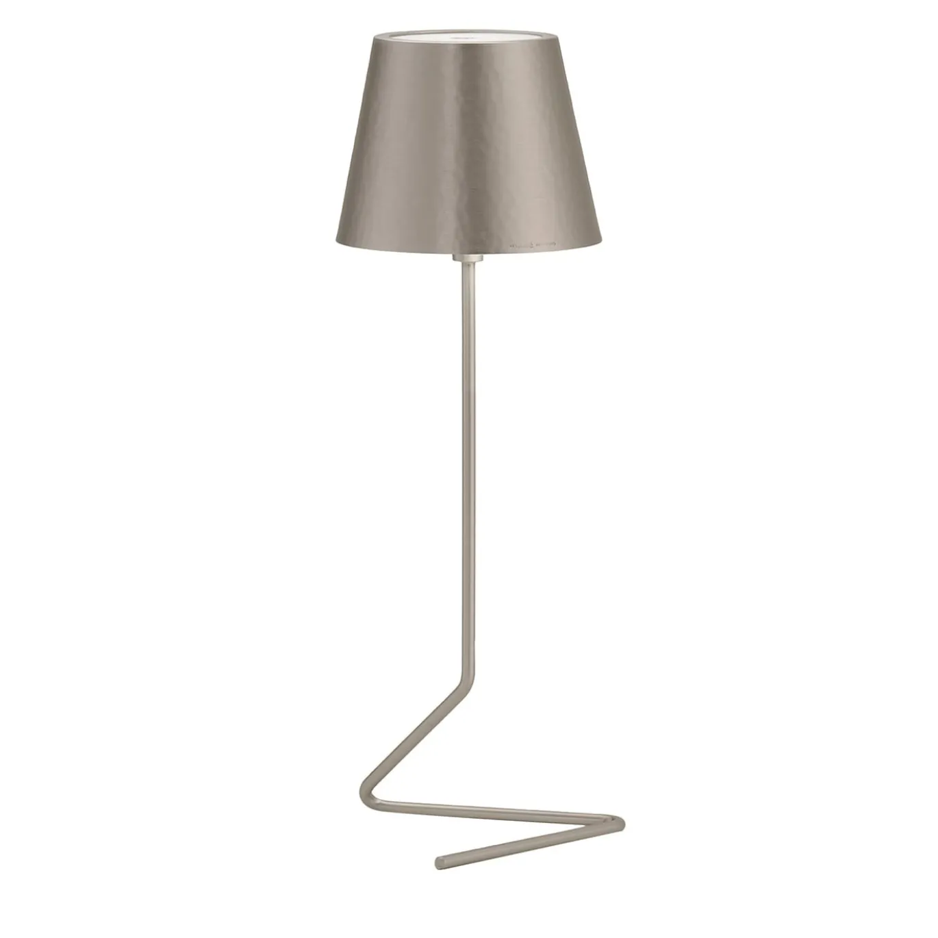 Lampada da tavolo senza fili Vega Triangle in argento anticato e ottone di Harari