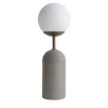 Lampada da tavolo Sfera in gres grigio e vetro opalino