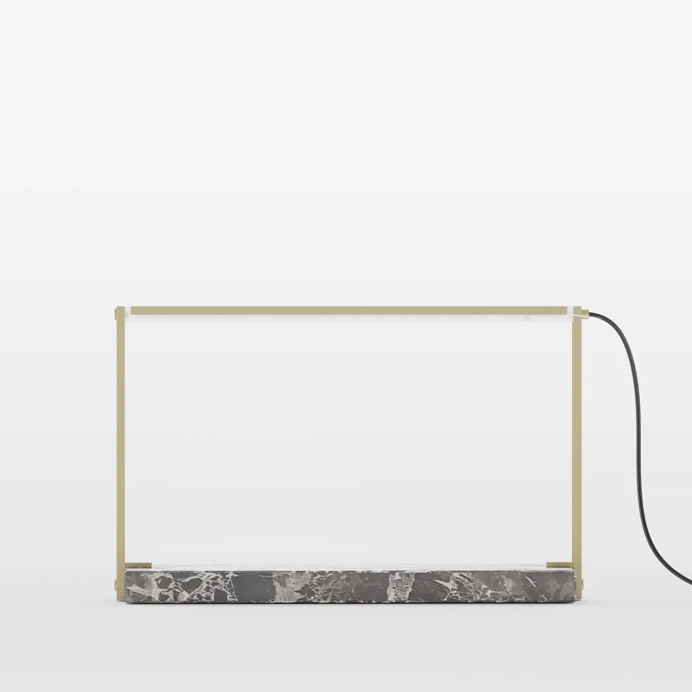 Lampada da tavolo STR04 con struttura in ottone e base in marmo