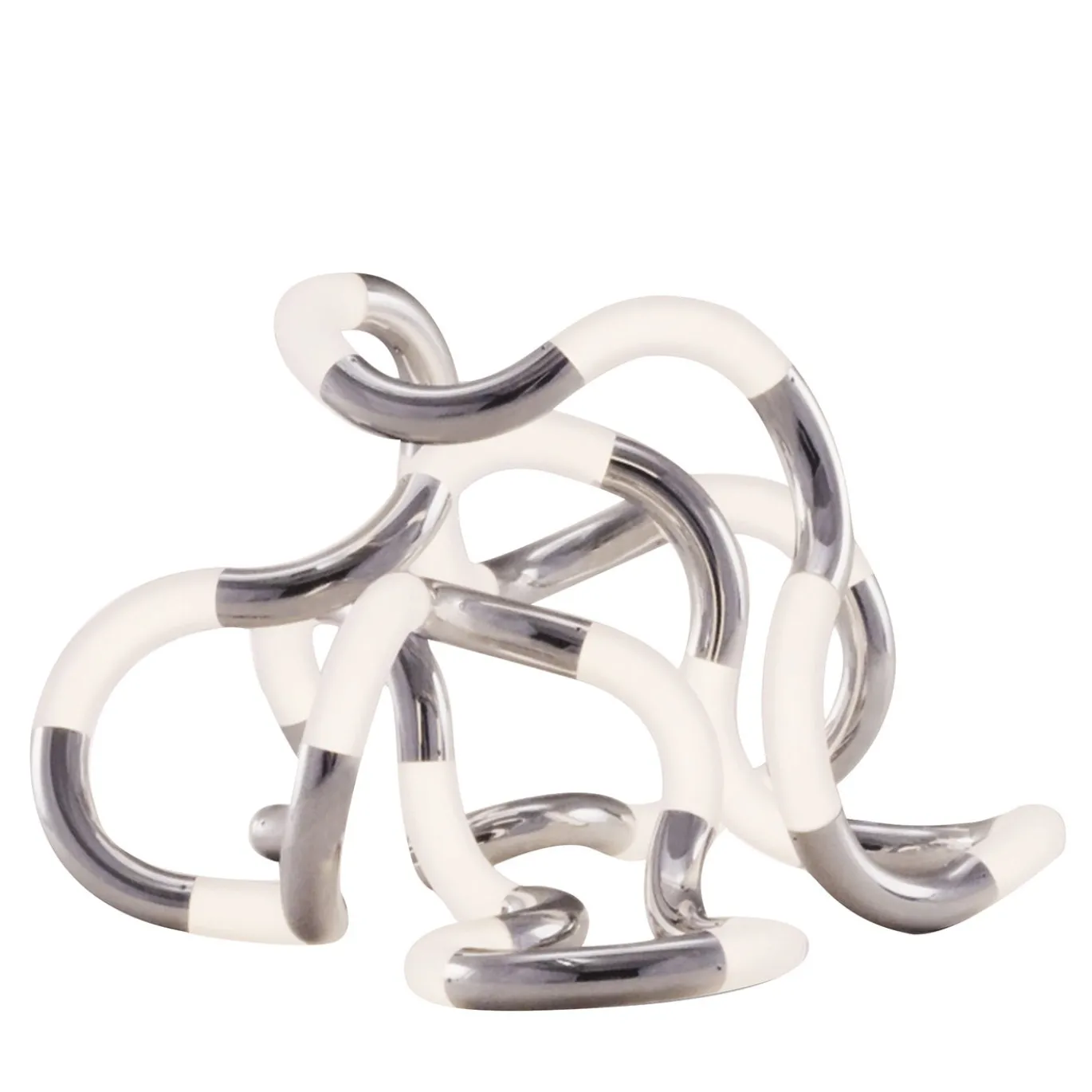 Lampada da tavolo Tangle in argento e bianco