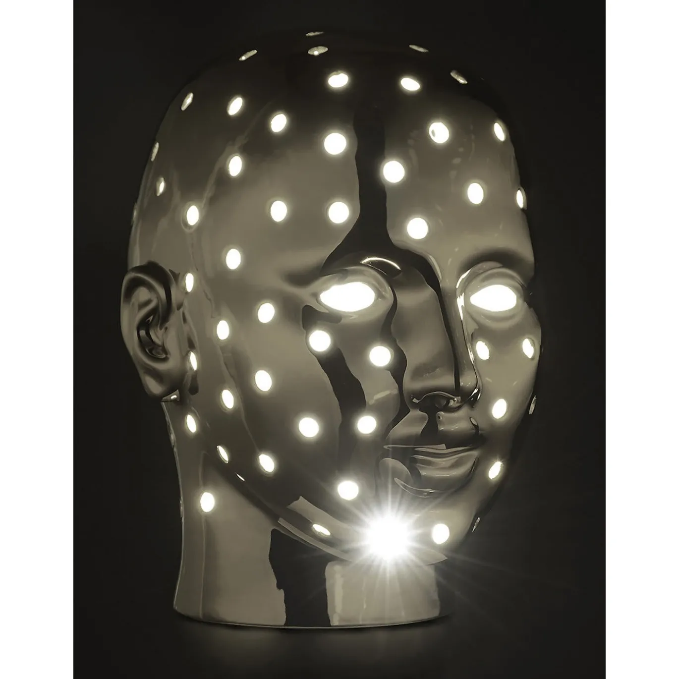 Lampada da tavolo Urano in ceramica argento