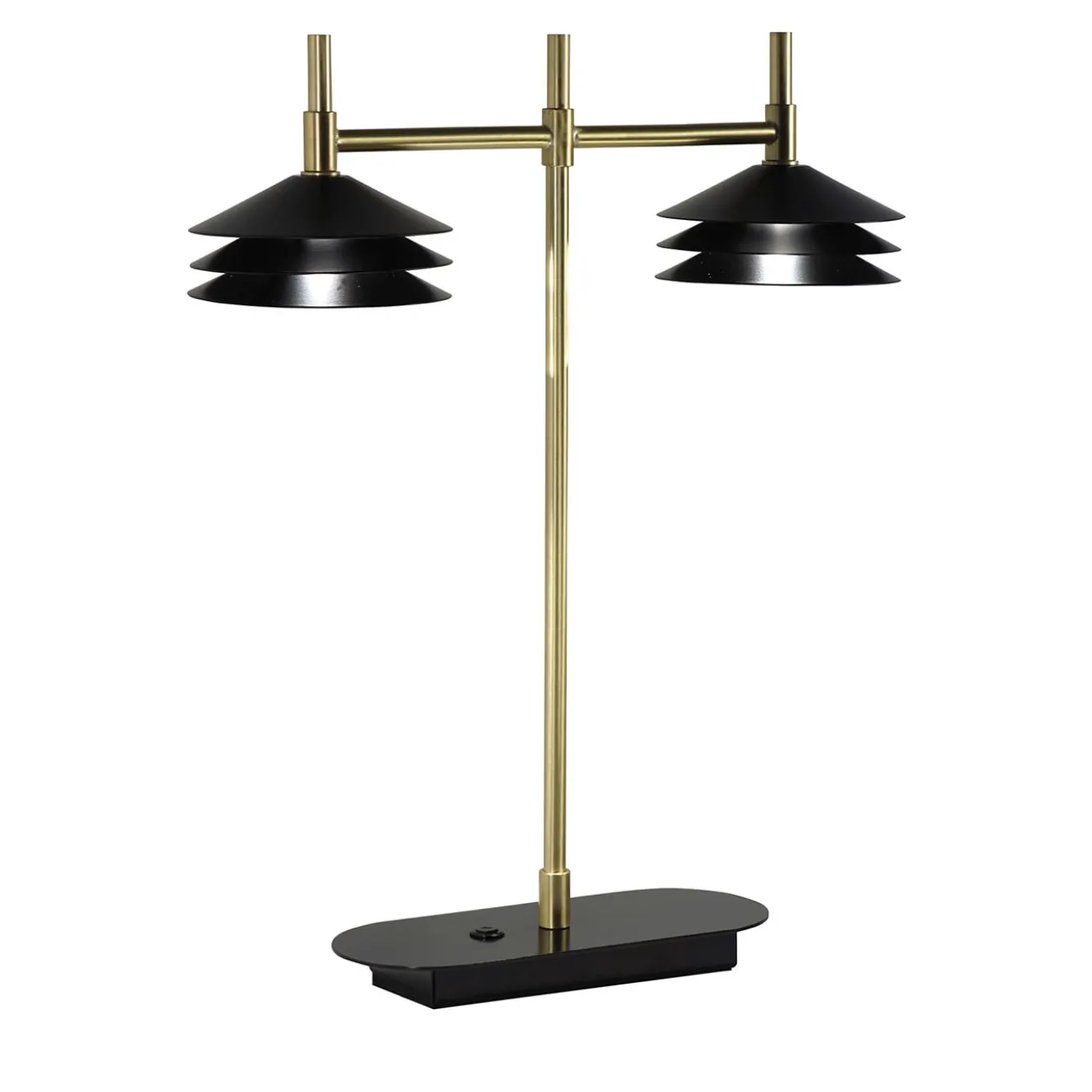 Lampada da tavolo Velia M362 a 2 luci in nero e oro
