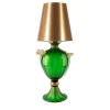Lampada da tavolo verde e oro